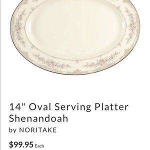 EUC NORITAKE SHENANDOAH OVAL PLATTER  SILVER TRIM